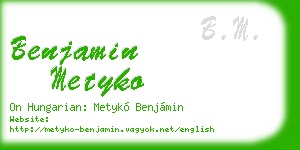 benjamin metyko business card